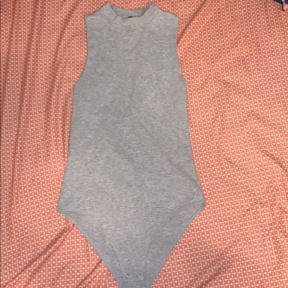 Gray body suit